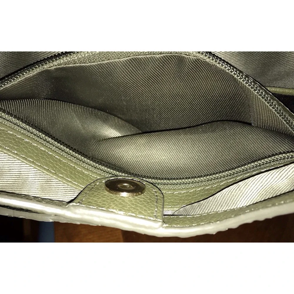 Shoulder Bag Tooled 100% Olive Green Leather Purse Handbag Made in India